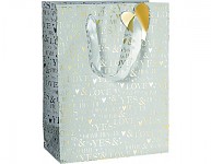 Dárková taška LUX - se zlatými nápisy - 33 x 25 x 13 cm