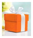 Krabička dárková - oranžová s mašličkou