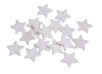 Hvězdička malá 30 mm plochá - bílá glitter - 1ks