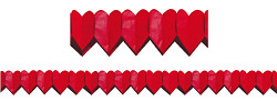Girlanda papírová 3 m - srdíčka malá červená plná