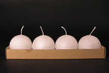 Adventní svíčky Rustik LUX - koule bílé glitr 6 cm
