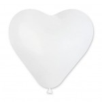Balonek 25 cm - srdce bílé - 1 ks