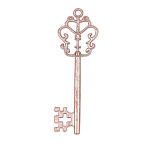 Přívěsek vintage klíček ornament - mosaz - 1 ks