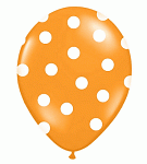 Balonky - oranžové s bílými puntíky