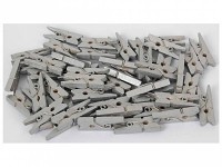 Kolíčky dřevěné stříbrné 25 mm - 50ks