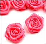 Saténové mini růžičky LUX - korálově růžové