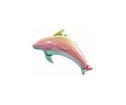 Foliový balonek -  delfín  93 cm - duhový