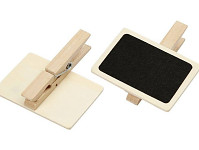 Dřevěná křídová tabulka na kolíčku - 7 x 4,5 cm 