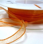 Stuha šifon 10mm - oranžová - 1m