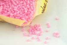 Korálky perličky - sv.růžové 3 mm - 5g