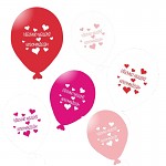 Balonky latexové 33 cm - růžovo-červený svatební mix - 1 ks