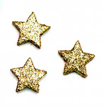 Hvězdička malá 25 mm plochá - zlatá glitter - 1ks