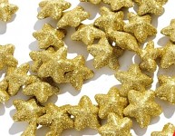 Hvězdička malá - zlatá glitter - 1ks 