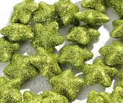 Hvězdička malá - zelená glitter - 1ks 