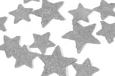 Hvězdičky ploché mix velikostí - stříbrné glitter 8ks   