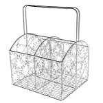 Kovový stojan bílý na příbory (ubrousky) - 18 × 14 (23) × 15 cm