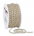 Kroucená šňůra 2 mm/ 1m - bílo-zlatá