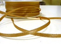 Stuha atlasová oboulící  - zlatá - 3mm/1m