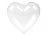 Závěsné srdce plastové - průhledné