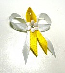 Svatební mašličky s kytičkou - bílo- žluté