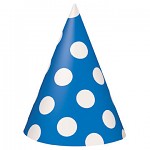Party čepičky papírové - modrobílé - 8 ks