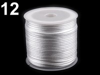 Saténová šňůrka bílá - 1 mm/ 1 m