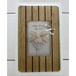 Fotorámeček dřevo 28 x 18 cm - bílo-hnědý se srdíčky