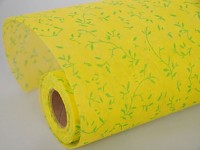 Vlizelín s tiskem - žluto - zelený - 50cm /10 m