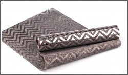 Šerpa - imitace pytloviny - stříbrný chevron -  1m