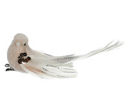 Ptáček pudrově růžový - rosegold 13 cm na klipu