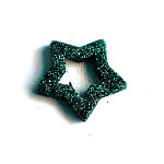 Hvězda dutá 35 mm - temně zelená glitter 