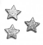 Hvězdička malá 25 mm plochá - stříbrná glitter - 1ks  