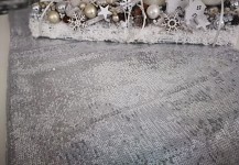 Štola - ubrus s flitry stříbrný - 150 x 40 cm