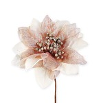 Květ poinsettia - lososový - 18 cm