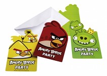Pozvánky na dětskou párty Angry birds - 6 ks