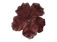 Květ magnolie gliter 13 cm - tm.lososový