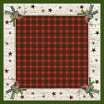 Ubrus napron 84 x 84 cm Airlaid - vánoční motiv zeleno-červený