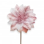 Květ poinsettia  - sv.růžová - 18 cm