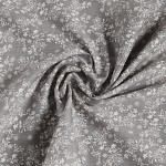 Látková šerpa šedá  - bílý květinový vzor - 250 cm