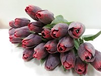 Tulipán umělý 43 cm - vínový