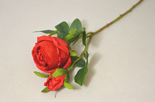 Růže s poupětem 42 cm  - krémová