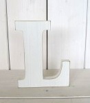 Fotorekvizita - dřevěné písmeno bílé L - 18cm