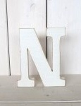 Fotorekvizita - dřevěné písmeno bílé N - 18cm