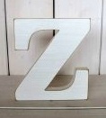 Fotorekvizita - dřevěné písmeno bílé Z - 18cm
