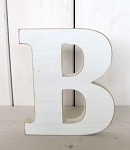 Fotorekvizita - dřevěné písmeno bílé B - 18cm
