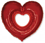 Foliový balonek - srdce červené 90 cm - duté 