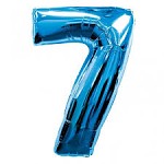 Foliový balonek maxi  - číslo 7 - modrý