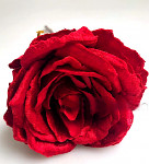 Hlavička růže LUX sametová tmavě červená - 12 cm