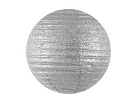 Lampion kulatý brokátový 35 cm - stříbrný