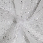 Organza s glitry bílá š.36 cm - 250 cm